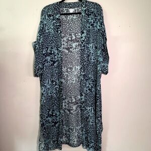 Teal viscose Kimono